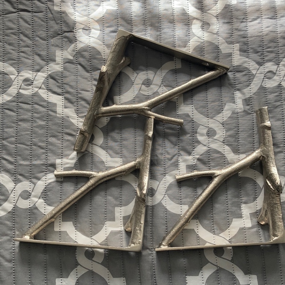 Heavy silver branches for shelf